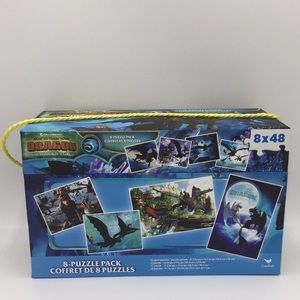 DreamWorks How To Train Your Dragon The Hidden World 8 Puzzle Pack w/Storage Box